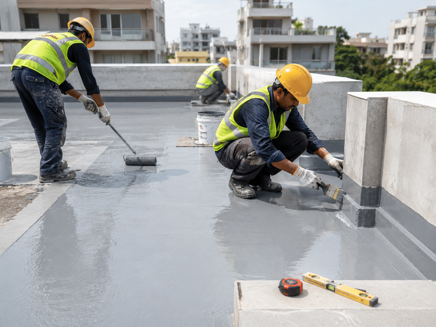 Professional waterproofing system application